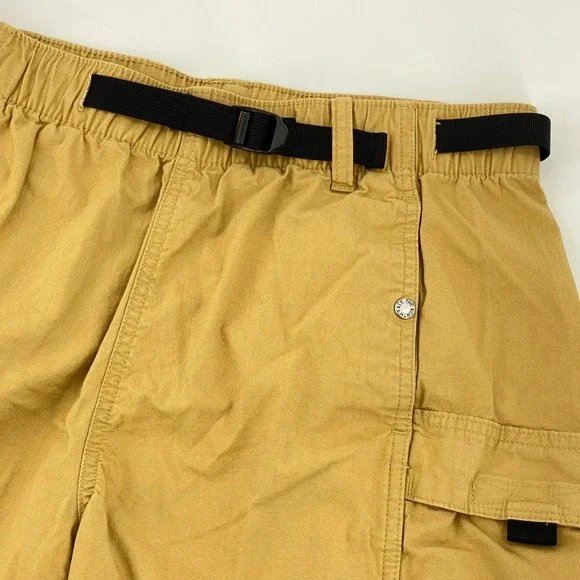 The North Face Mens Small Mustard Yellow Ripstop Cargo Hiking Shorts Belted - Picture 1 of 8